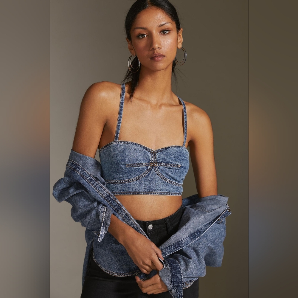 Anthropologie - Convertible Denim Bustier